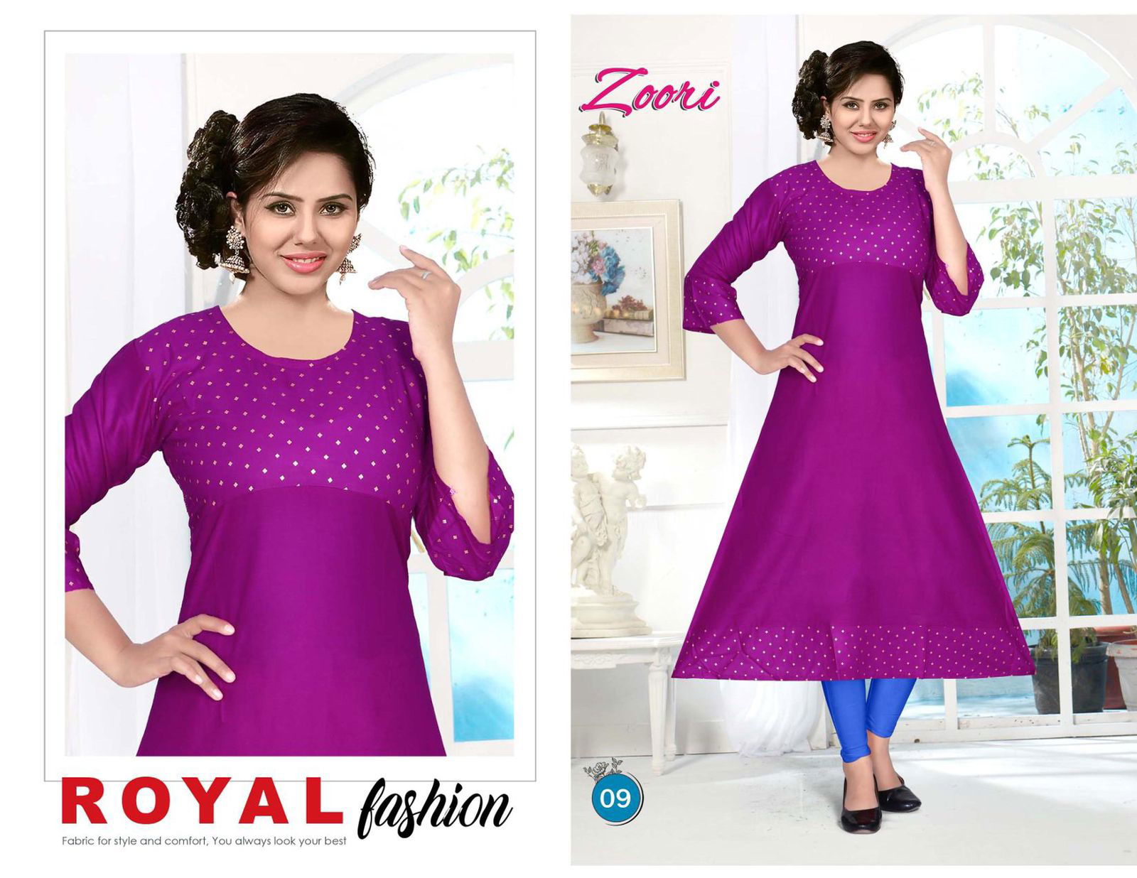 Beauty Queen Zoori 1 Rayon Ethnic Wear Printed Anarkali Kurti Collection